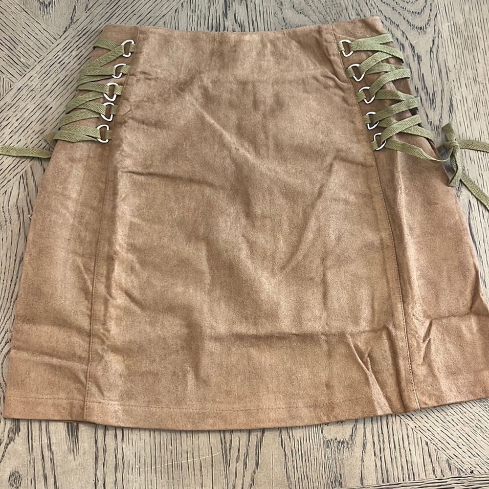 RAGA Western Skirt Brown Suede Mini Skirt NWT